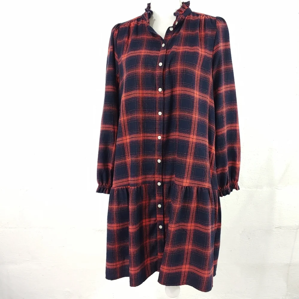 LOFT FLANNEL BUTTON DRESS